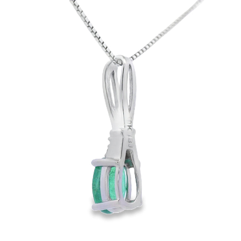Bids.com .25ct Emerald Diamond Fashion Pendants 10KT White Gold Pendants