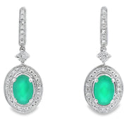 Bids.com Chalcedony Diamond Dangle Earrings 10KT White Gold Earrings White Smoke Default Title