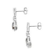 Bids.com .84ct Quartz Diamond Dangle Earrings 10KT White Gold Earrings