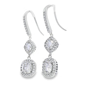 Bids.com 8.51ct Moissanite Dangle Earrings Sterling Silver Earrings