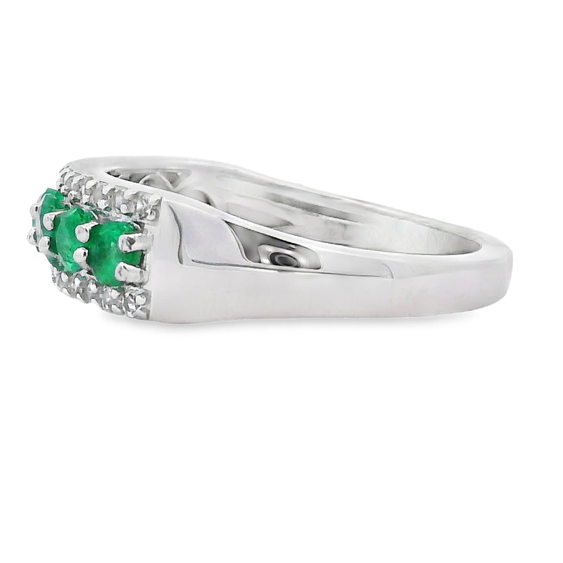 Bids.com White Topaz 3 Stone Ring Sterling Silver Rings