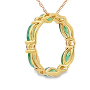 Bids.com Emerald Diamond Circle of Love Pendant 10KT Yellow Gold Pendants
