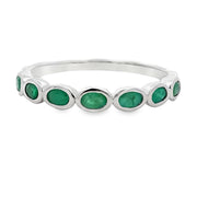 Bids.com .74ct Emerald Fashion band rings 14KT White Gold Rings