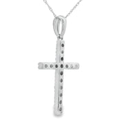 Bids.com .45ct Diamond Cross Religious Pendant 14KT White Gold Pendants