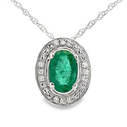 Bids.com .46ct Emerald Diamond Fashion Pendants 10KT White Gold Pendants