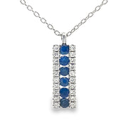 Bids.com .30ct Sapphire Diamond Fashion Pendants 14KT White Gold Pendants
