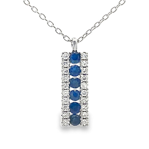 Bids.com .30ct Sapphire Diamond Fashion Pendants 14KT White Gold Pendants