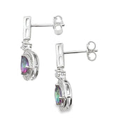 Bids.com Mystic Fire Topaz Dangle Earrings 10KT White Gold Earrings