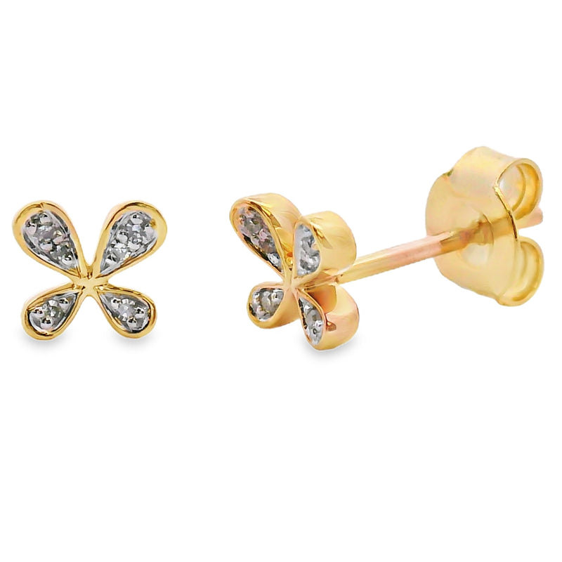 Bids.com .03ct Diamond Earrings 10KT Yellow Gold Earrings