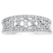 Bids.com .50ct Diamond Fashion band rings 10KT White Gold Rings