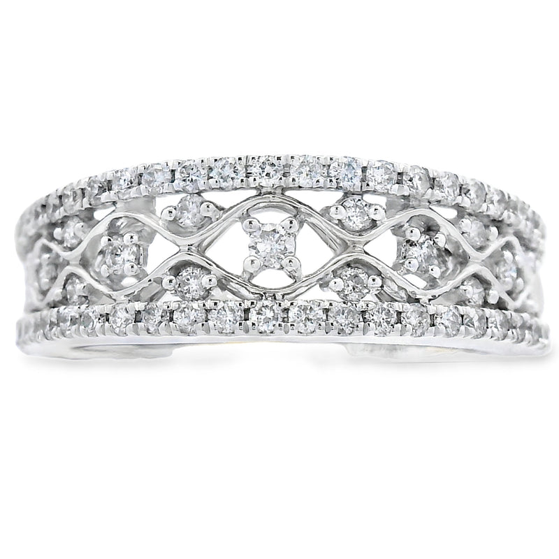 Bids.com .50ct Diamond Fashion band rings 10KT White Gold Rings