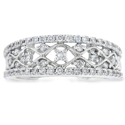 Bids.com .50ct Diamond Fashion band rings 10KT White Gold Rings