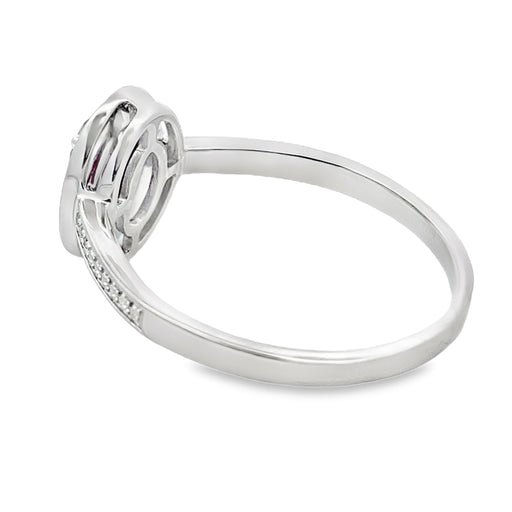 Bids.com .62ct Garnet Diamond Ring 10KT White Gold Rings