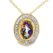 Bids.com Mystic Fire Topaz Fashion Pendants 10KT Yellow Gold Pendants