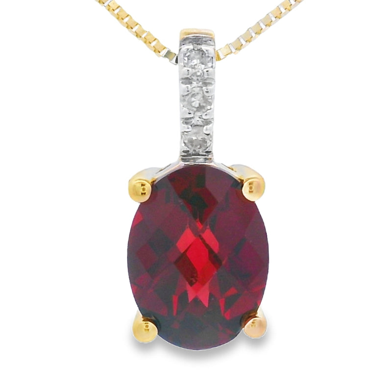 Bids.com 1.34ct Garnet Diamond Fashion Pendants 10KT Yellow Gold Pendants