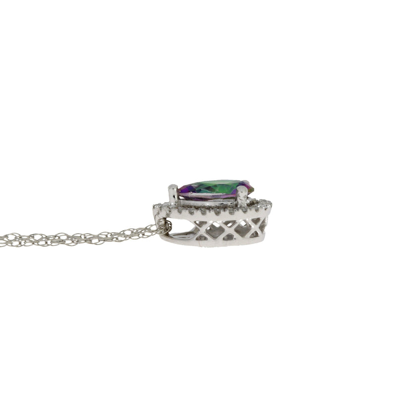 Bids.com Treated Topaz Diamond Fashion Pendants 14KT White Gold Pendants