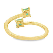Bids.com .47ct Emerald Diamond Ring 14KT Yellow Gold Rings