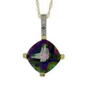 Bids.com Treated Topaz Diamond Fashion Pendants 10KT Yellow Gold Pendants