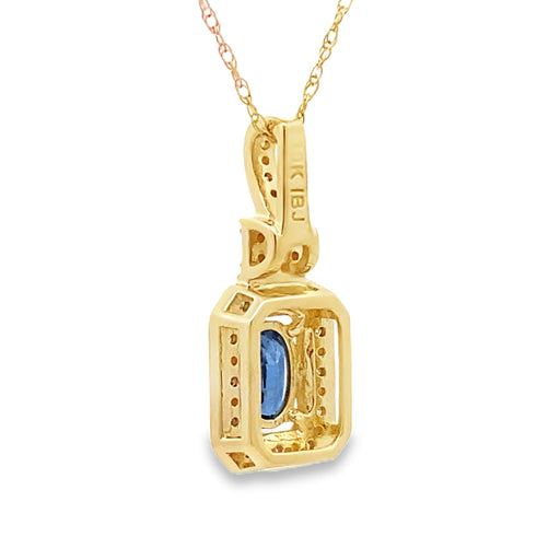 Bids.com Sapphire Diamond Fashion Pendants 10KT Yellow Gold Pendants