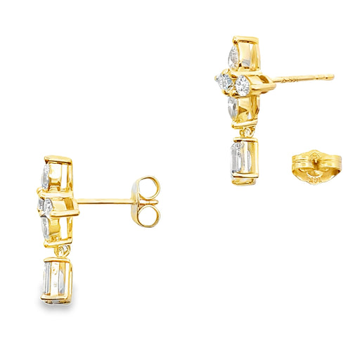 Bids.com Lab Grown Diamond Dangle Earrings 14KT Yellow Gold Earrings