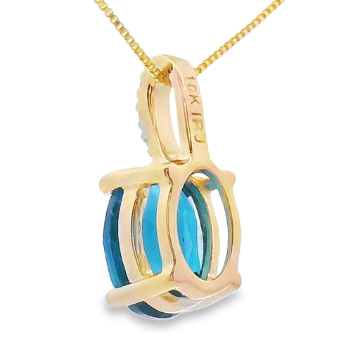Bids.com London Blue Topaz Fashion Pendants 10KT Yellow Gold Pendants