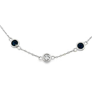 Bids.com .67ct Sapphire Diamond Bracelet 14KT White Gold Bracelets