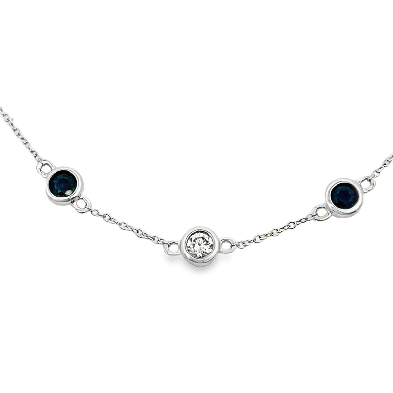 Bids.com .67ct Sapphire Diamond Bracelet 14KT White Gold Bracelets