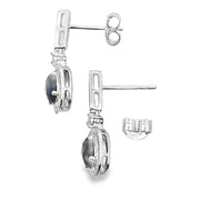 Bids.com 1.06ct Onyx Diamond Dangle Earrings 10KT White Gold Earrings