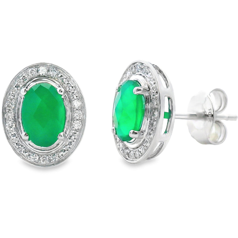 Bids.com 1.12ct Chalcedony Diamond Earrings 10KT White Gold Earrings