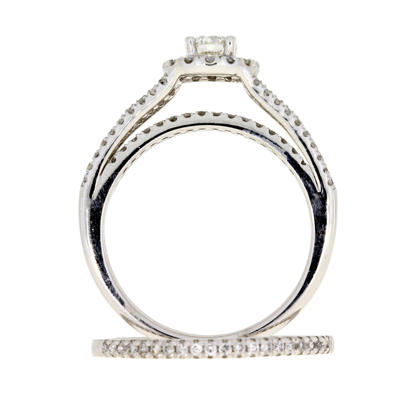 Bids.com 1.00ct Diamond Engagement Ring Set 14KT White Gold Rings