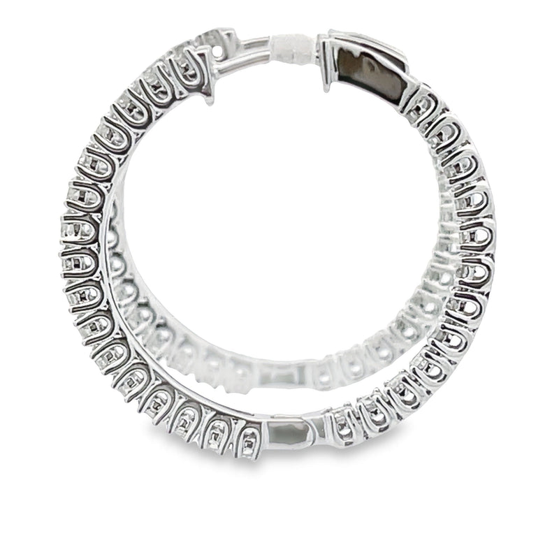 Bids.com 1.53ct Diamond Hoop Earrings 10KT White Gold Earrings