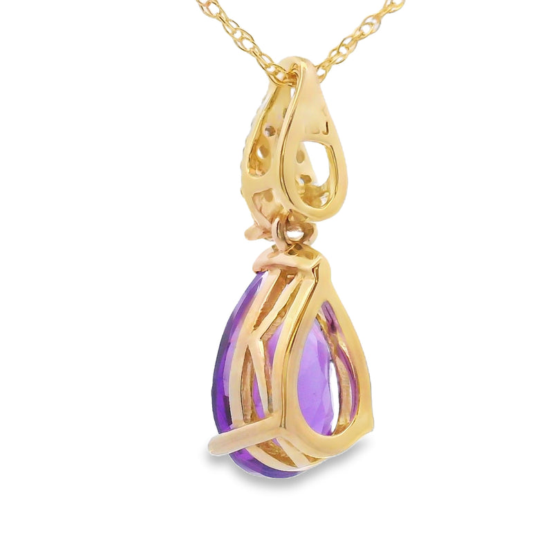 Bids.com Amethyst Diamond Fashion Pendants 10KT Yellow Gold Pendants