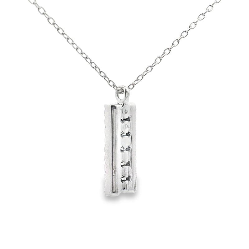 Bids.com .30ct Sapphire Diamond Fashion Pendants 14KT White Gold Pendants