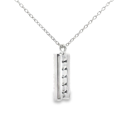 Bids.com .30ct Sapphire Diamond Fashion Pendants 14KT White Gold Pendants