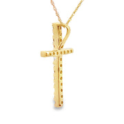 Bids.com .24ct Diamond Cross Religious Pendant 14KT Yellow Gold Pendants
