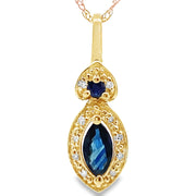 Bids.com Sapphire Diamond Fashion Pendants 10KT Yellow Gold Pendants