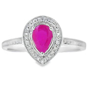 Bids.com .54ct Ruby Diamond Ring 10KT White Gold Rings