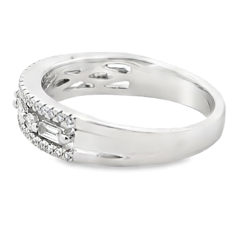 Bids.com .50ct Diamond Fashion band rings 14KT White Gold Rings