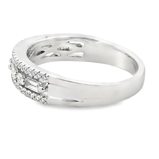 Bids.com .50ct Diamond Fashion band rings 14KT White Gold Rings