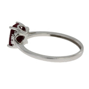 Bids.com 1.38ct Ruby Diamond Ring 14KT White Gold Rings