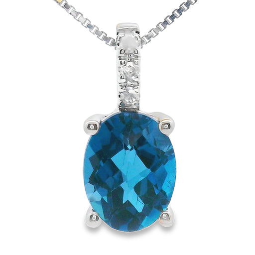 Bids.com London Blue Topaz Fashion Pendants 10KT White Gold Pendants