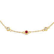 Bids.com .25ct Ruby Diamond Bracelet 14KT Yellow Gold Bracelets