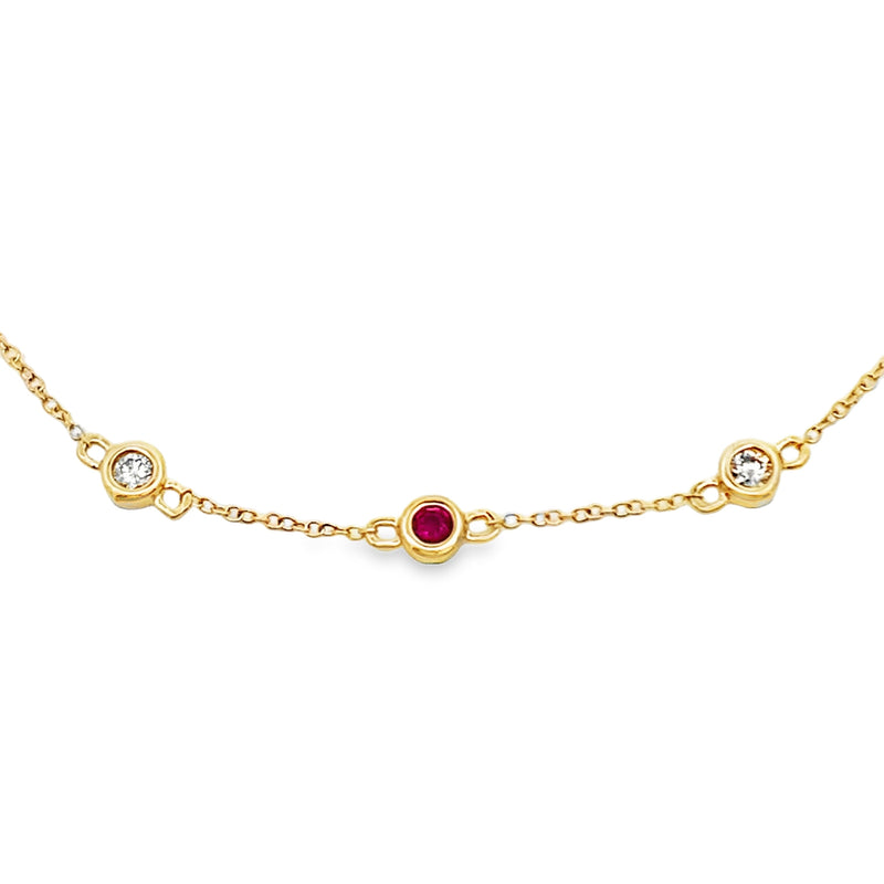 Bids.com .25ct Ruby Diamond Bracelet 14KT Yellow Gold Bracelets