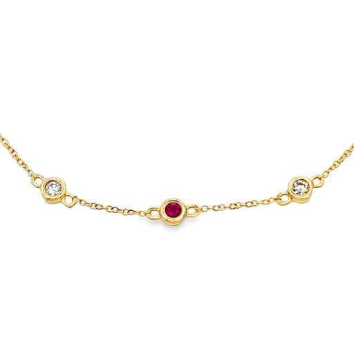 Bids.com .25ct Ruby Diamond Bracelet 14KT Yellow Gold Bracelets