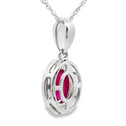 Bids.com .70ct Ruby Diamond Fashion Pendants 10KT White Gold Pendants