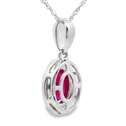 Bids.com .70ct Ruby Diamond Fashion Pendants 10KT White Gold Pendants