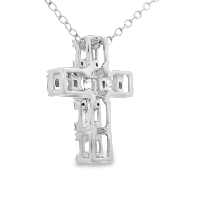 Bids.com .50ct Diamond Cross Religious Pendant 10KT White Gold Pendants
