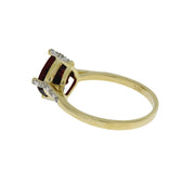 Bids.com 1.25ct Garnet Diamond Ring 10KT Yellow Gold Rings