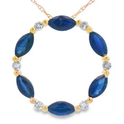 Bids.com .99ct Sapphire Circle of Love Pendant 10KT Yellow Gold Pendants