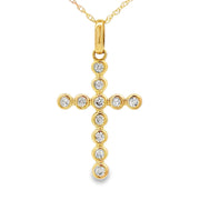 Bids.com .20ct Diamond Cross Religious Pendant 14KT Yellow Gold Pendants